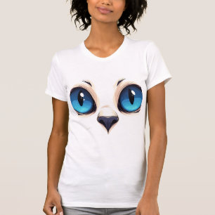 T-shirt Yeux de chat mignons gros plan Illustration de vis