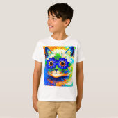 T-shirt Yeux de fleurs de chat (Devant entier)