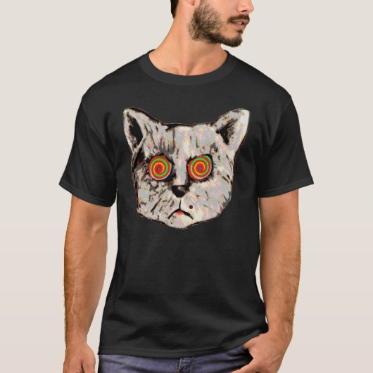 T-shirt yeux hypnotiques de chat (Devant)