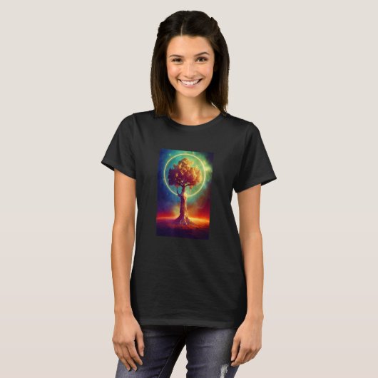 T-shirt Yggdrasil World Tree of Life Viking Celtric Unique (Devant entier)