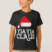 T-shirt Yia-Yia Claus Casquette de Noël Pj Groupe de jumel (Devant)