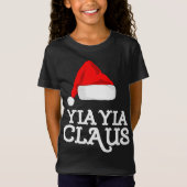T-Shirt Yia-Yia Claus Casquette de Noël Pj Groupe de jumel (Devant)