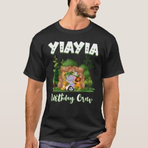T-shirt Yiayia Birthday Crew Zoo Anniversaire Safari Party