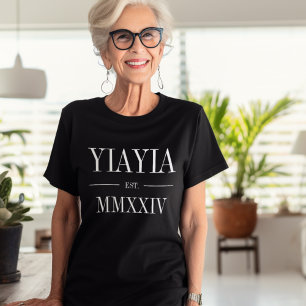 T-shirt Yiayia chiffres romains Année de création