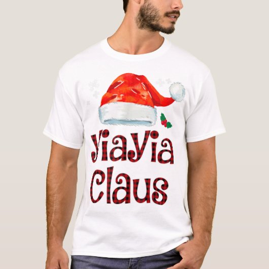 T-shirt Yiayia Claus Tee Christmas Pajama Fam (Devant)