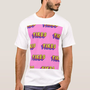 T-shirt Yikes Mots : Papier Peint Vintage Rose.