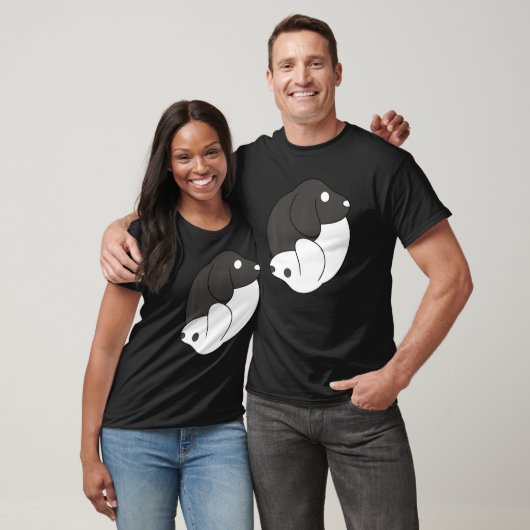 T-shirt Yin et Yang Chien Pose Chien Thème Méditation Acro (Unisexe)