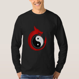 T-shirt Yin Et Yang Dragon Imaginaire Asiatique Mythe Magi