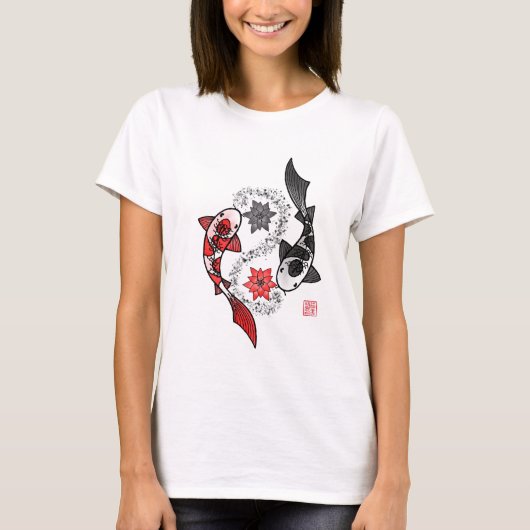 T-shirt Yin et Yang Koi Fish (Devant)