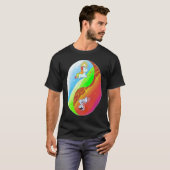 T-shirt Yin et Yang Unicorn Death Metal Rainbow (Devant entier)