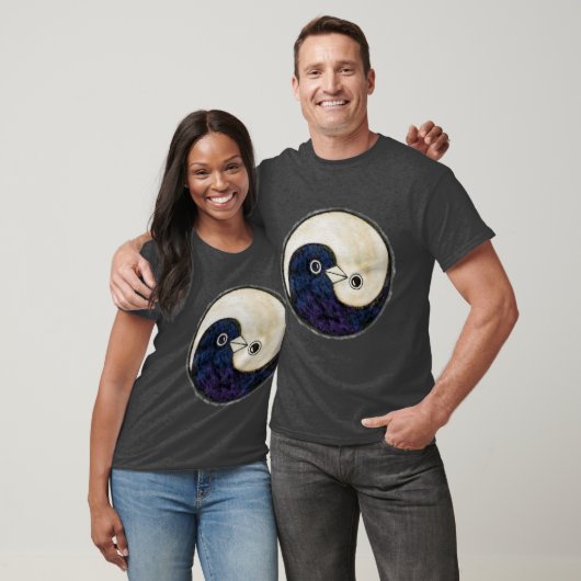 T-shirt Yin Yang design colombes de paix (Unisexe)