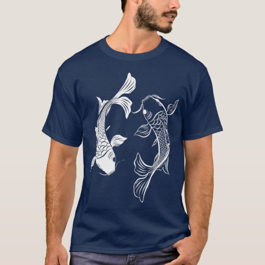 T-shirt Yin Yang Fish Koi Fish (Devant)