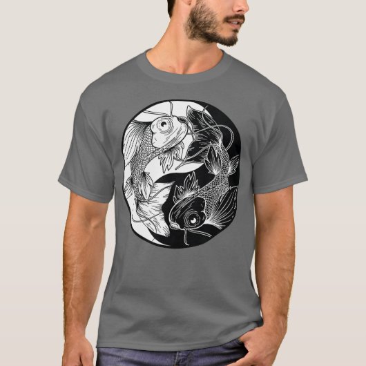 T-shirt Yin Yang Fish Koi Fish (Devant)