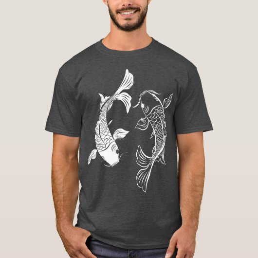 T-shirt Yin Yang Fish Koi Fish Premium (Devant)