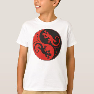T-shirt YIN & YANG Geckos noir rouge + votre idée
