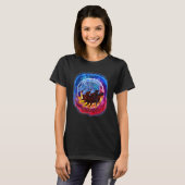 T-shirt Yin Yang Glace et Dragon de feu dans l'espace (Devant entier)