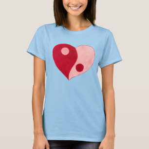 T-shirt Yin Yang Heart (Red/Pink)