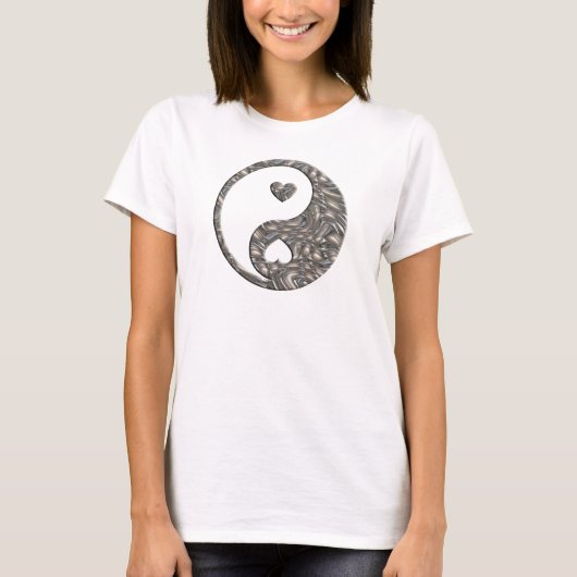 T-shirt Yin & Yang / Hearts SILVER (Devant)