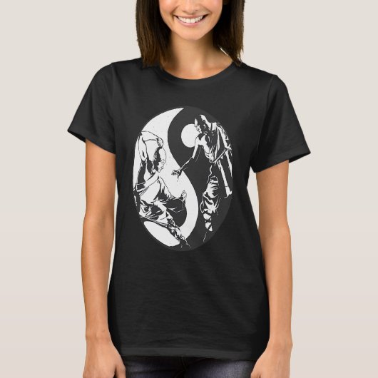 T-shirt Yin Yang Inspiré Bouddhiste Spar Taekwondo (Devant)