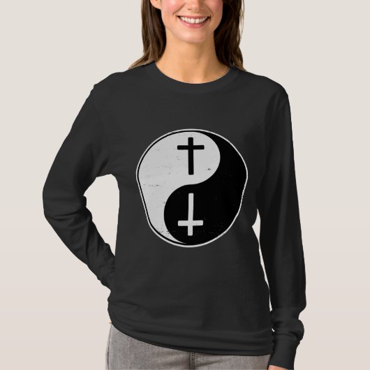 T-shirt Yin Yang Jesus Croix chrétienne Zhen bouddhiste Zh (Devant)