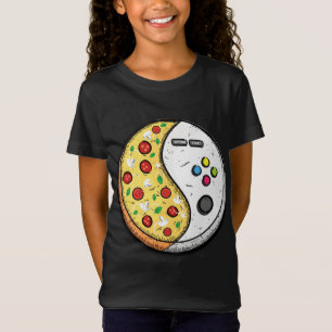 T-Shirt Yin Yang Jeu et Pizza pour les Jeux et Garçon