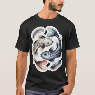 T-shirt Yin Yang Koi à l'aquarelle
