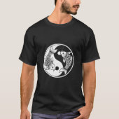 T-shirt Yin Yang Koi Fish Art Tee – Elegant Ink Drawing De (Devant)
