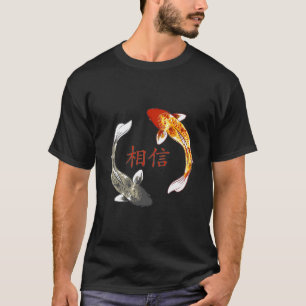 T-shirt Yin Yang Koi Japonais croient les symboles Kanji