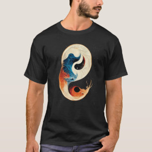 T-shirt Yin Yang Né de dragons de feu et de glace