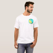 T-shirt Yin-Yang, poche, bleu et bleu de lt (Devant entier)