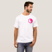 T-shirt Yin-Yang, poche, rose et blanc (Devant entier)