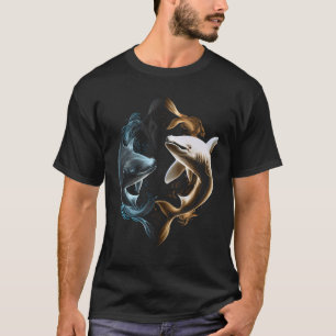 T-shirt Yin Yang Requins requins Tee - shirts graphiques p