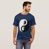 T-shirt Yin Yang sur bleu-foncé (Devant entier)
