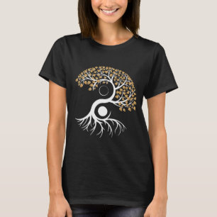T-shirt Yin Yang Tree - Golden Leaves