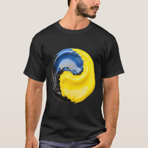 T-shirt Yin Yang Ukraine Bleu Et Jaune