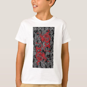 T-shirt Ying Yang Red Dragons