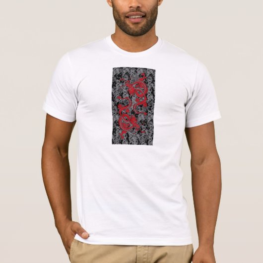 T-shirt Ying Yang Red Dragons (Devant)