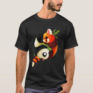 T-shirt Ying Yang Red Panda Yin Yang Panda Panda