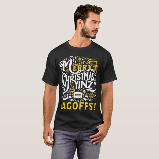 T-shirt Yinz Jagoff Noël Pittsburgh Cadeau (Devant entier)