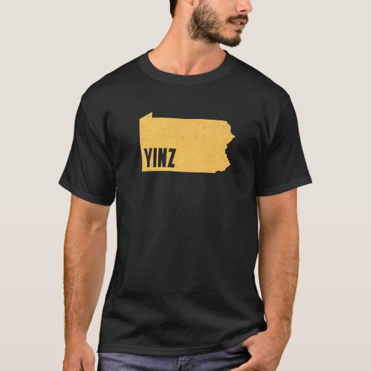 T-shirt Yinz Pittsburgh Pennsylvanie Accueil État Forme Di (Devant)