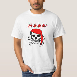T-shirt Yo ho ho ho - Crâne de Noël et os croisés.