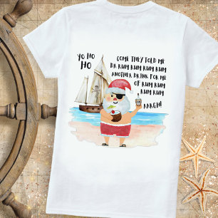 T-shirt Yo Ho Ho Pirate Santa Bateau Rhum Noël Drôle