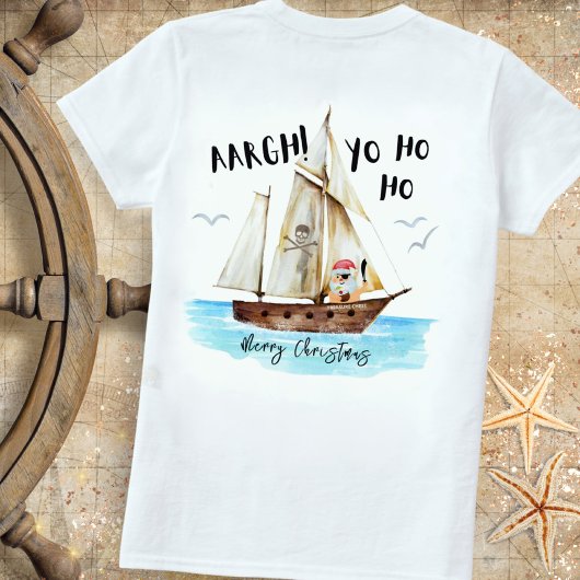 T-shirt Yo Ho Pirate Père Noël Navire Joyeux Noël