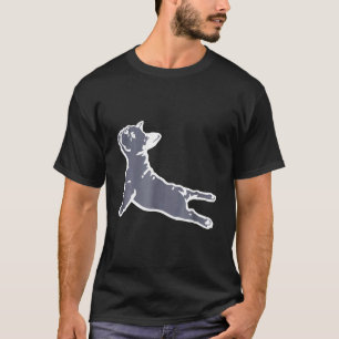T-shirt Yoga Bouledogue Français Mignon Bleu