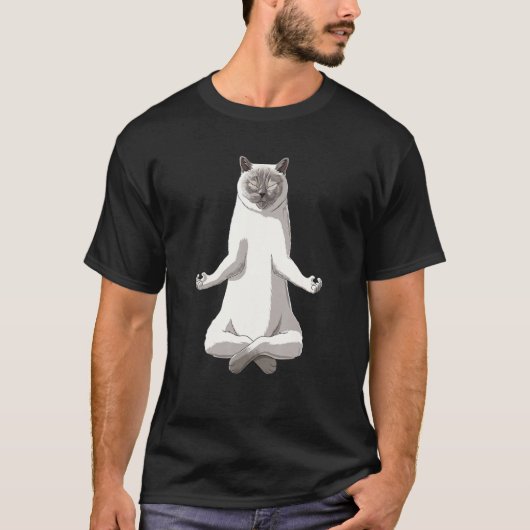 T-shirt Yoga British Shorthair Cat (Devant)