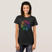 T-shirt Yoga Chakra Méditation du système spirituel du cor (Devant entier)