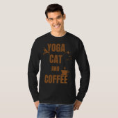 T-shirt Yoga Chat Et Café 2 (Devant entier)