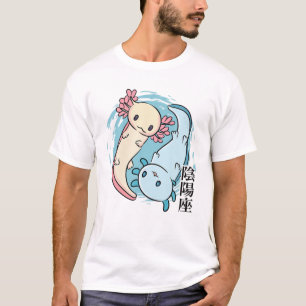 T-shirt Yoga - Cute Kawaii Anime Axolotl - Japonais Aesthe