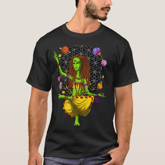 T-shirt Yoga d'Alien de l'Espace (Devant)