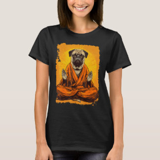 T-shirt Yoga de méditation de Pug de chien